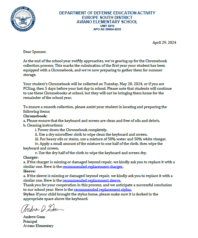 Parent Letter